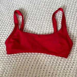Aerie red scoop bikini top XS